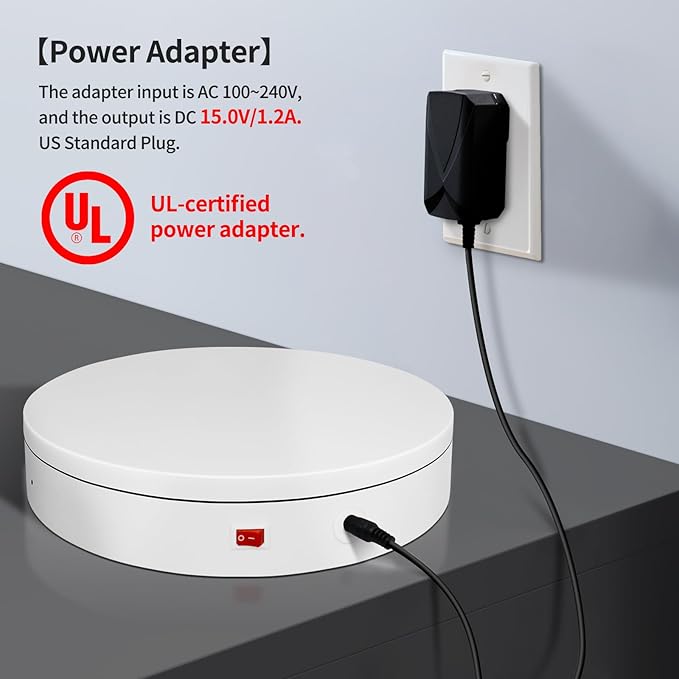 12.6Inch/350lbs Capacity Large Rotating Platform,Remote Rotating Display Stand ,Electric Motorized Turntable,Photography Turntable,Heavy Duty Rotating Platform for Photography,3D Scanner,Exhibition