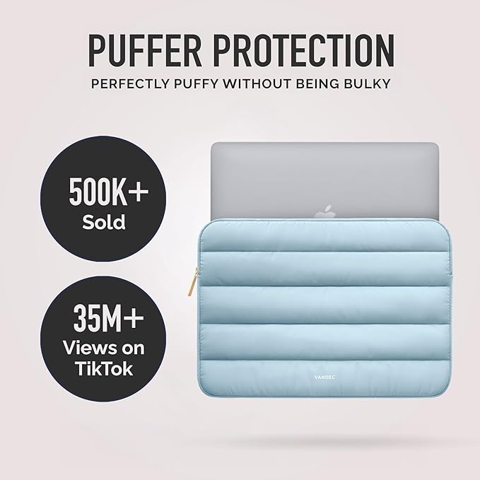Vandel - The Original Puffy Laptop Sleeve 15-16 Inch Sleeve for Women and Men MacBook Pro 16 in Case, Cute Computer Bag 15.6 Inch HP Carrying Case - Apple, Asus, Dell, HP Laptop Case 15.6 Cover