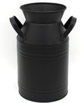 CVHOMEDECO. Farmhouse Galvanized Metal Milk Can, Old Rustic Primitives Jug Vase for Home and Garden Décor. Black