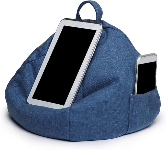 Soft Tablet Pillow Stand - with Pockets, Anti-Fall Book Holder for Bed, Hands-Free Lap Support for Sofa, Lightweight Travel Mount for Car, Phone Glasses Storage Cushion | for Sofa Bed Washroom