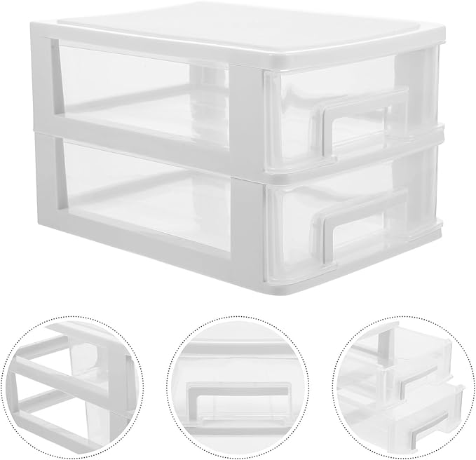 BESPORTBLE Transparent Desktop Drawer Organizer Box Drawer Storage Cabinet with Sturdy PP Material Heat Resistant Lightweight Stationery and Sundries Storage for Office and Home Use