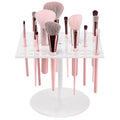 Jetec 54 Holes Acrylic Brush Holder Makeup Brush Drying Rack Collapsible Holder Stand for Acrylic Nail Lover(White)