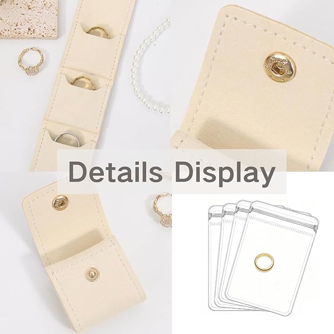 Mini Travel Jewelry Bag,Mini Jewelry Pouch,Protable travel Jewelry Storage Organizer Case,Small Jewelry Storage Roll with Buckle for Earrings,Rings,Necklaces (Pink, 1Pcs)