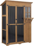 Large Outdoor Storage Cabinet Waterproof with Shelves, Outside Storage Shed Tall Backyard Cabinet with Fold-Out Table for Patio, Garage, Garden, Pool Accessories Storage (70.5" H x 51" L)