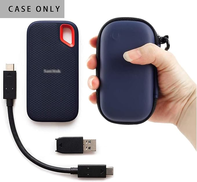 Case Compatible with SanDisk 1TB 2TB 500GB / for SanDisk PRO Extreme Portable SSD, External Solid State Hard Drive Storage Holder for SDSSDE61/ SDSSDE60/ SDSSDE81 (Box Only) Blue