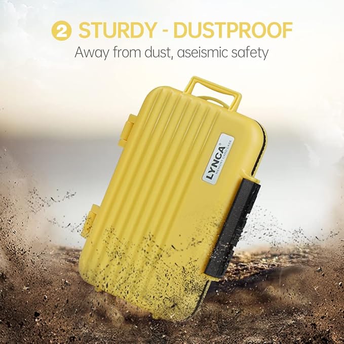 LYNCA 24 Slots Camera Memory Card Case Holder Water-Resistant Anti-Shock SD Card Case Holder Wallet for 8 SD Cards 4 CF Cards 12 Micro SD/TF Cards Storage Box, Compact Memory Cards Wallet (Yellow)