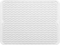 Silicone Dish Drying Mat for Multiple Usage,Easy clean,Eco-friendly,Heat-resistant Silicone Mat for Kitchen Counter or Sink,Refrigerator or drawer liner White L 16 inches x 12 inches