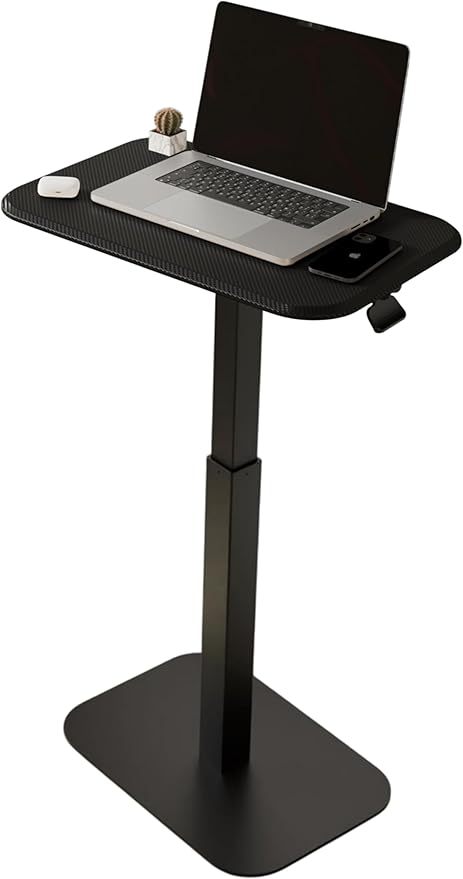 ERGOHOME™ ELEVANCE TABLE™ Height Adjustable Side Table for Couch or Bed, Laptop Table - Small End Table Office Coffee Table - C-Shaped Sofa Side Table with Multi-Function (Black Base Carbon Black Top)
