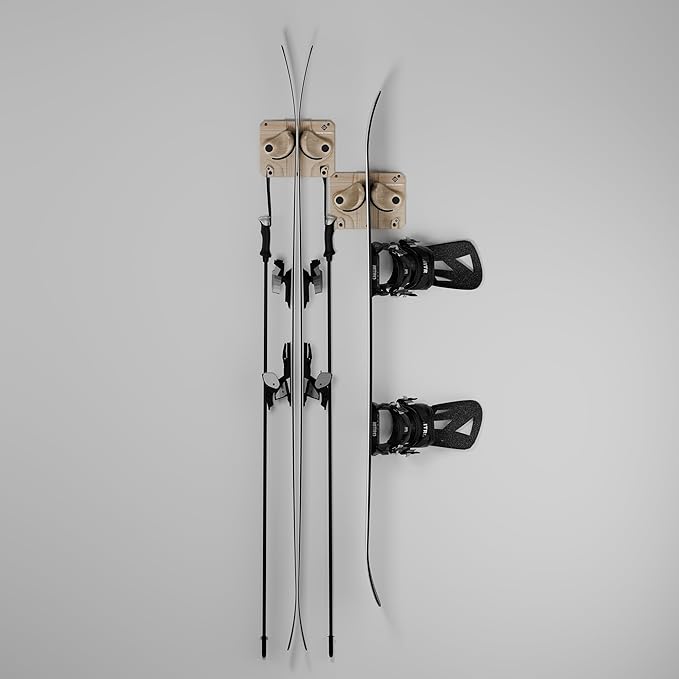 Gravity Grabber - Ultimate Ski & Snowboard Wall Rack | Secure, Non-Slip Storage | Fits Any Ski/Board | Garage Organization | Ski Storage Rack | Snowboard Storage Rack | Winter Gear Organizer | 2 Pck
