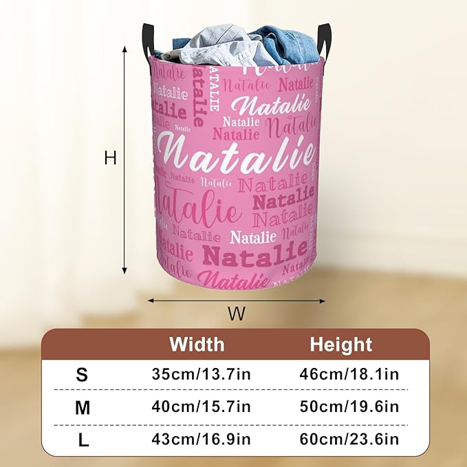 Custom Name Laundry Hamper, Personalized Laundry Baskets with Name for Boys Girls Women Men, Customized Collapsible Dirty Clothes Hamper Easy Storage Gifts for Bedroom Bathroom Living Room
