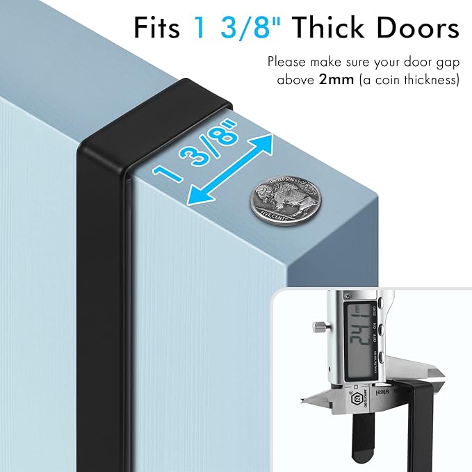 KES Ironing Board Hanger Over The Door Ironing Board Holder T Shape Fit for 1 3/8 Doors Matte Black, HIR500A-BK