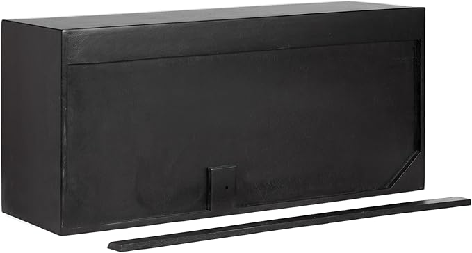 Kate and Laurel Ranier Modern Wooden Two-Door Wall Cabinet, 30 x 10 x 14, Black, Decorative Storage Cabinet with Dimensional Face for Use as Floating Nightstand or Floating TV Shelf