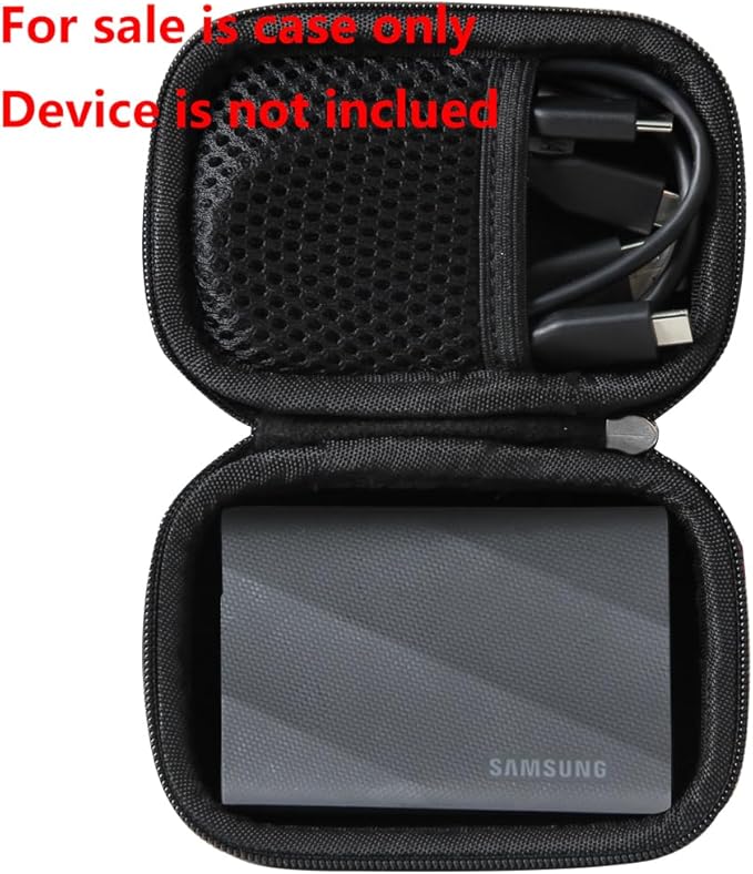 Hermitshell Hard Travel Case for Samsung T9 Portable SSD 2TB / 4TB / 1TB (Black, Case for 1 Hard Drives)