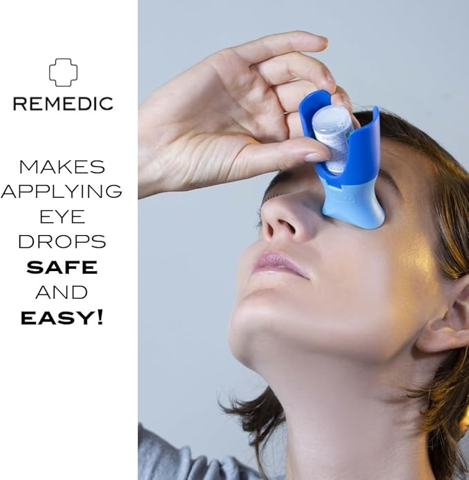 Remedic Eye Drop Guide with Silicone Adapter – Reusable Tool for Clean, Precise Eye Drop Application – Easy to Use Eye Drop Helper for Seniors, Caregivers & Family – Fits Most Eye Drop Bottles