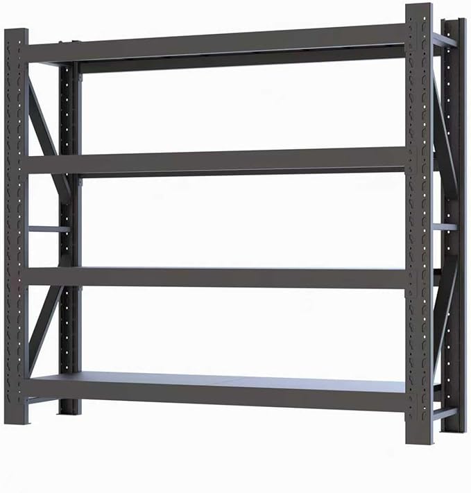 5000lbs78.74,Storage Shelves Garage Metal Shelving Heavy Duty Garage Shelves Adjustable Storage Shelves for Industrial, Factory(Black, W78.74*D23.62*H78.74)