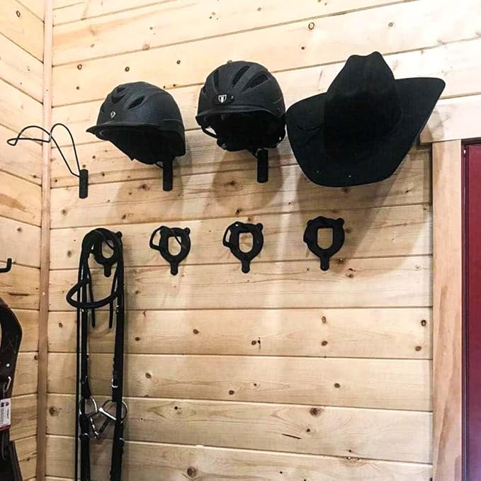Wall Mounted Equestrian Helmet Rack,Metal Helmet Holder for Motorcycle Bike Baseball Helmet