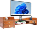 Monitor Stand,Computer Monitor Stand,Computer Rack with Drawers,Desk Shelf Wood Desk Organizer,Wooden Desktop Organizers w/Lock for Home Office Workspace Organizer (5.95lbs)