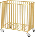 Easyars Rolling Laundry Hamper with Wheels,Large-size Metal Laundry Basket Cart,Clothes or Linen Storage Organize Hamper Bin for Living Room,Bathroom,Closet or Children Bedroom,Gold