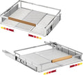 2 Pack Expandable Pull Out Cabinet Organizer，Side Mounting 23.2~39.99"x22.5"Cabinet Pull Out Shelves, Expandable Slide Out Spice Rack for Kitchen Bathroom Office