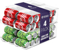 ClearSpace Soda Can Organizer & Soda Can Dispenser for Refrigerator - Fridge Organizer & Stackable Drink Organizer for Fridge, Can Organizer for Refrigerator - Holds 12 Cans Each, BPA Free - 4 Pack