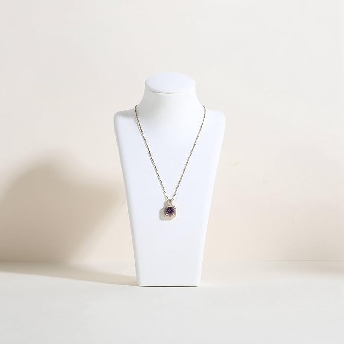 GemeShou White necklace storage organizer for sale, Velvet necklace holder stand, jewelry bust display stands, Jewelry Mannequin for Countertop, Showcase【White-Small height 7.68 inch】
