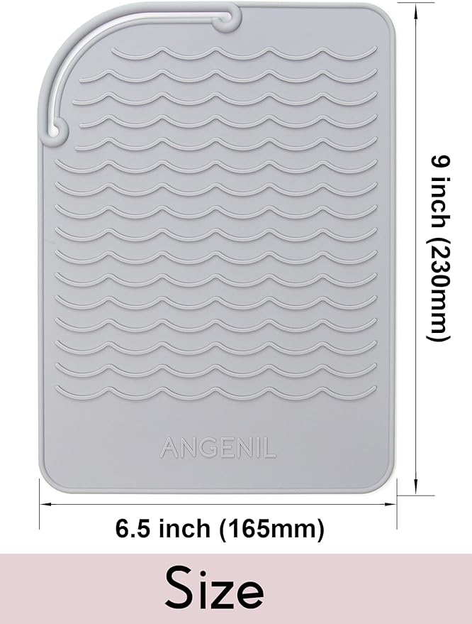 ANGENIL Heat Resistant Mat for Curling Irons, Hair Straighteners, and Flat Irons - Silicone Counter Pad and Travel Case for Hair Styling Tools