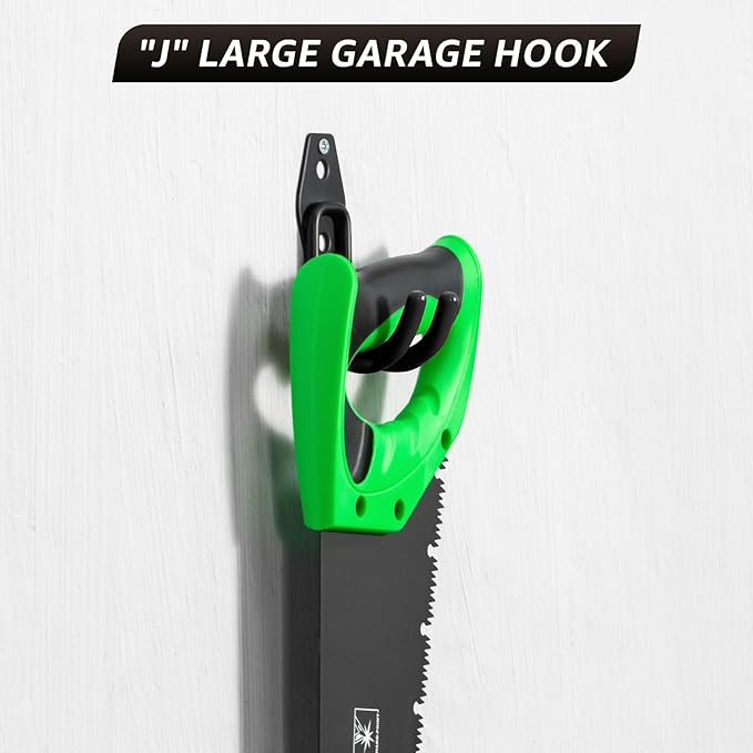 30 Pack Utility Steel Heavy Duty Wall Mount Garage Hooks,with Anti-Slip Coating,for Hanging Bikes,Ladder,Ropes,Bulk Items,Power,Yard and Garden Tools