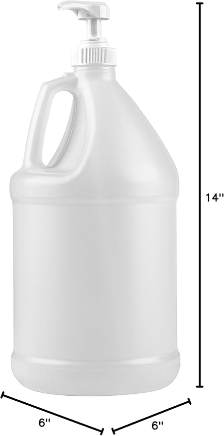 Kitchentoolz 1-Gallon Plastic Jug with Pump Dispenser - Ideal for Epoxy Resin, Laundry Detergent, Liquid Soap, Snow Cone Syrup, Batter