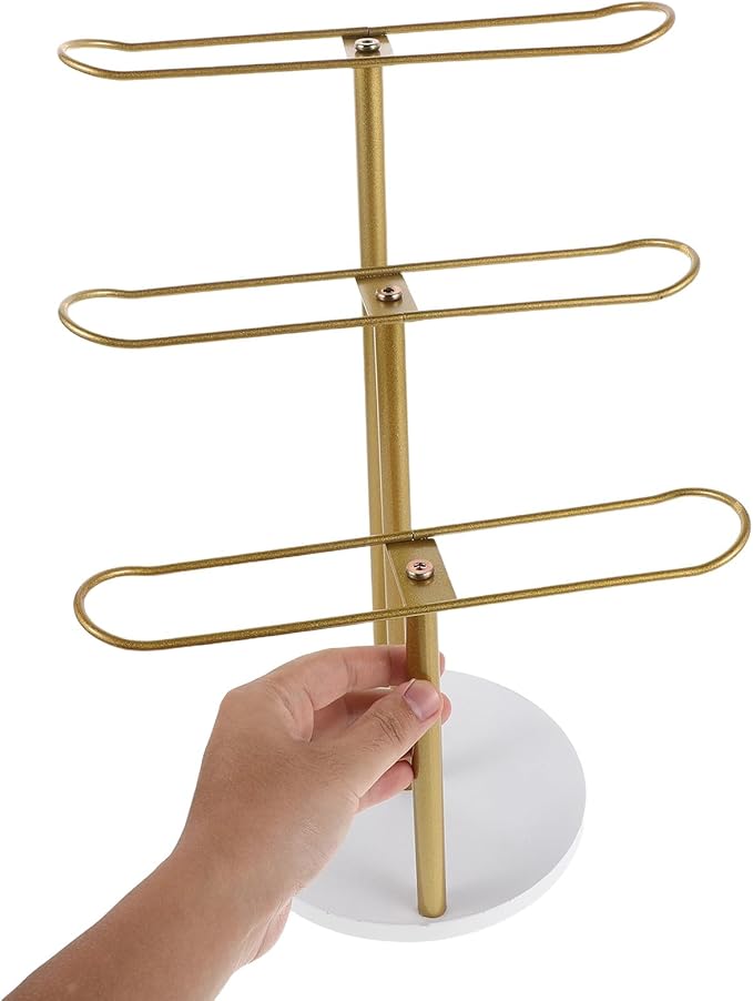 DOITOOL Headband Holder Organizer Metal Hairband Rack 3-Layer Hair Hoop Display Stand Watch Necklace Holder Storage Hair Ropes Accessories Bracelets Bangles