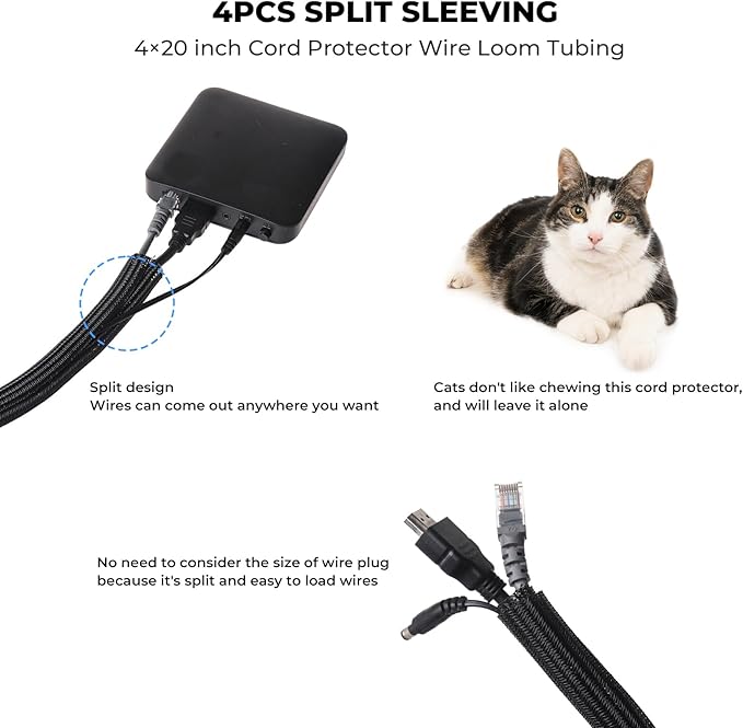 98 Pcs Cable Management Kit, Prevents Cables from Tangling Cable Straps, Cord Management, Wire Organizer for Computer/PC/Desk/Under Desk/Home/Office/Gaming Room