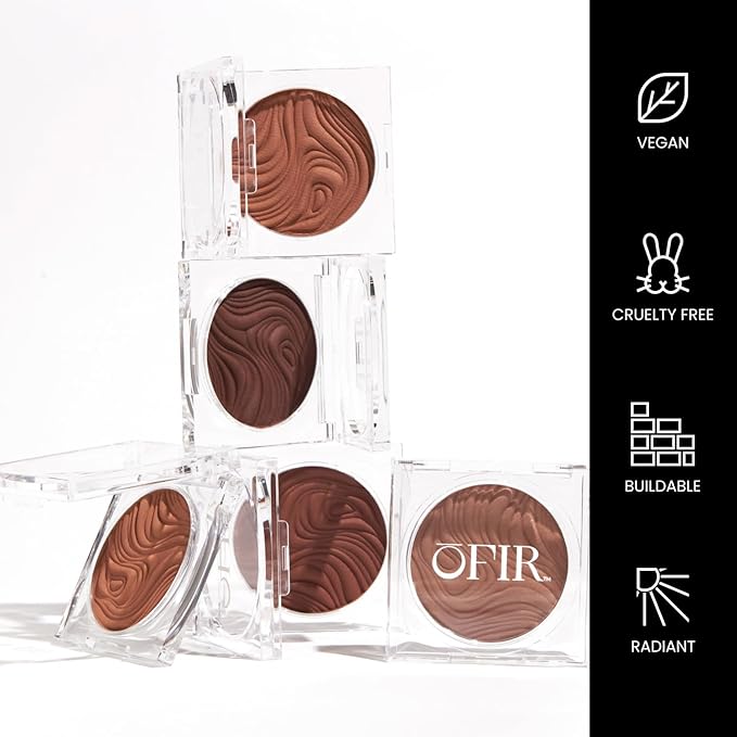 OFIR Geo Sculpt Blendable Cream Bronzer | Buildable Radiant Finish with Vitamin E | Vegan & Cruelty Free Makeup Bronzer | Sun Kissed Glow Compact For Sculpting Cheekbones |Cove - Medium Brown, 0.24 oz