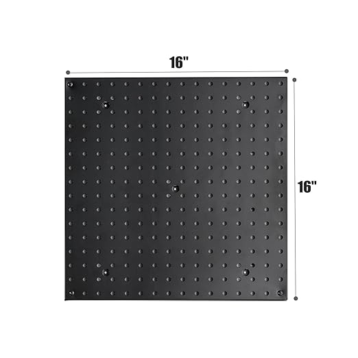 Pegboard Smith 16x16 inch Pegboard Wall Organizer Panels for Tool Storage, Workbench Tool Organization Peg Board(2 PCS, Black)