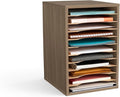Safco Products Vertical Desktop Sorter, 11 Compartment, Gray Wood