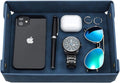 CASIRENA Father's Day Gifts Faux Leather Valet Tray Organizer for Men - Catch-All Tray for Entryway Table Key, Wallet, Watch, Coin Change, Phone, Dresser EDC Dump Jewelry, Bedside Nightstand Desk-top