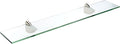 Spancraft Glass O-12x21-Brushed Steel Oriole Glass Shelf, Brushed Steel, 12" x 21"