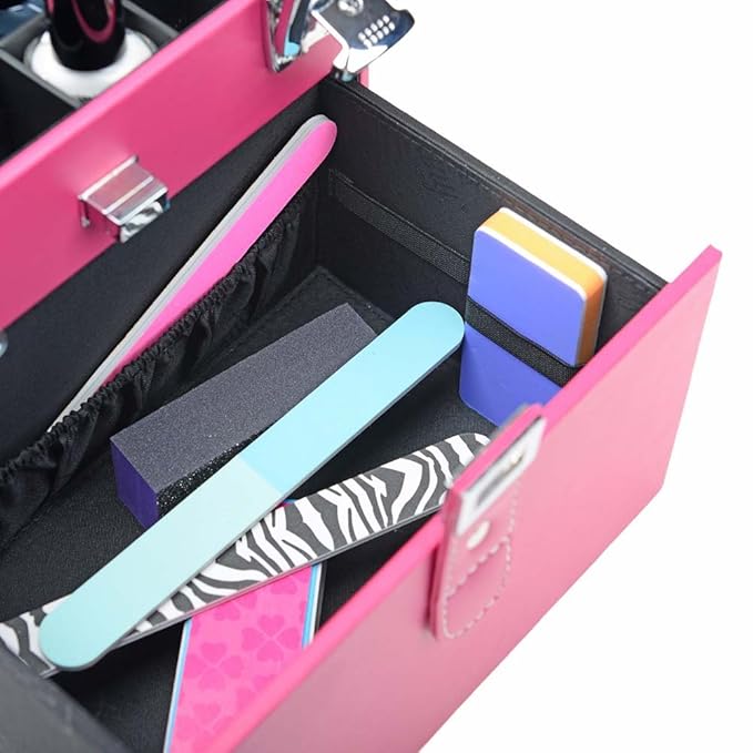 SHANY Color Matters - Makeup Travel Case Nail Accessories Organizer and Makeup Train Case - Makeup Storage Box - Sugar Gum