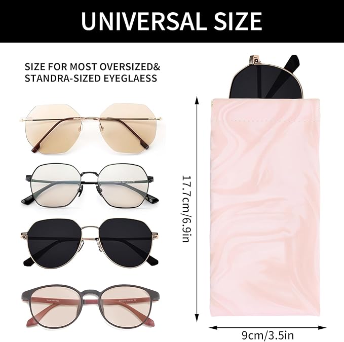 Double Eyeglass Case Soft Dual Glasses Case for Women Men Travel Squeeze Top Sunglasses Cases Eyeglasses Pouch