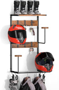 Urban Deco Motorcycle Helmet Holder Wall Mount, Helmet Rack with 4 Hat Stands, Helmet Stand for Display Wall Mount, Motorcycle Accessories Gear Storage for Men, Large