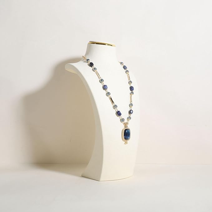 velvet necklace display stand, necklace display holder for selling, bust jewelry display, necklace mannequin display stand【Cream-Large】