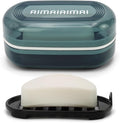Travel Soap Container, Travel Soap Box with Removable Draining Layer for Camping, Gym (Blue Style A)