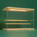 NONEMEY Clear Acrylic Display Case Stand with Led Light 2/3/4/5/6 Tier Storage Box Showcase Dustproof Organizer Box for Collectibles (3Tier 12.4*7*9inch)