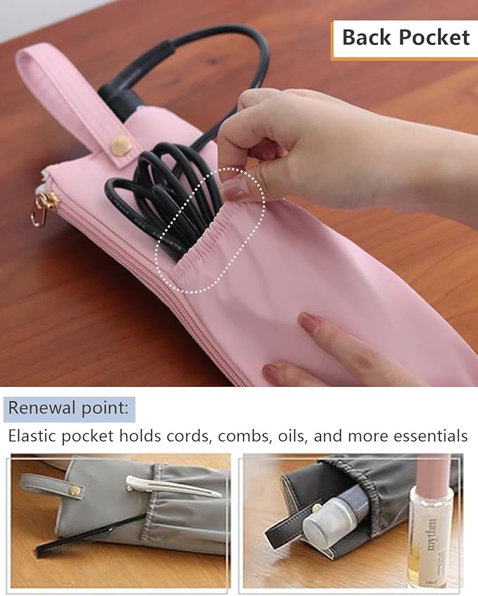 Lifeplus Holder & Mat for Hot Tools, Curling Iron Flat Iron Heat Resistant Hair Tools Travel Bag - Ideal for Home, Travel, Gift (White)