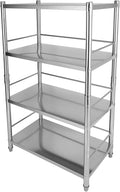 Storage Shelves, 4-Tier Wire Storage Shelves with Fall Protection Guardrail, UltraDurable Heavy Duty Steel Wire Rack Storage for Home & Garage Shelving
