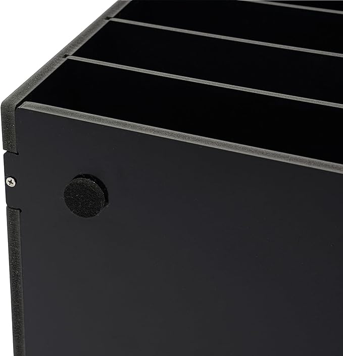 12 Compartments Literature Organizer, Desktop File Sorter Mail Center Paper Storage Cabinet Classroom Mailbox for Files Documents Papers Magazines(White) (Black 12 Slots)