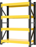 3800LBS Garage Storage Shelves, 47" W Garage Shelving Heavy Duty Adjustable Shelving Unit, 4 Tier Metal Utitly Shelves Industrial Shelving for Warehouses,Basement,Black Yellow
