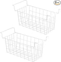 Chest Freezer Baskets 17.5 Inch, Chest Freezer Organizer Bins Metal Wire Storage Baskets with Hanging Handles for Deep Freezer, Set of 2