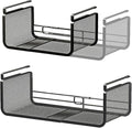 Expandable Under Shelf Basket Organizer, Under Shelf Storage, Hanging Baskets Under Cabinet for Pantry Kitchen Cupboard Desk Counter Bookshelf Space Saver Heavy Duty Slide-in (Black, 2 Pack)