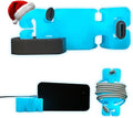 GlowBrick Stocking Stuffers for Adults Cord Management Weighted Cord Holder Cable Wrap Phone Stand - Glow-in-The-Dark Gadget Organizer for Nightstand. Gift for Men, Silicone. Glowing Blue