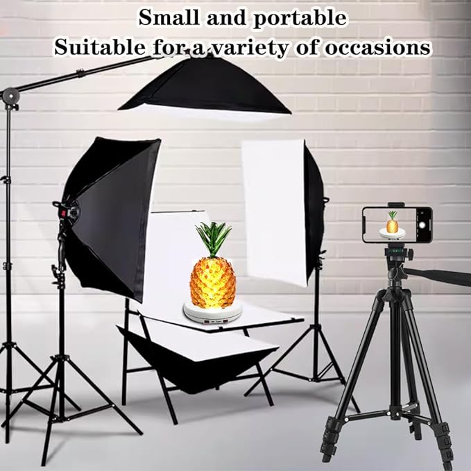 JAYEGT Motorized Rotating Display Stand with 5 Color LED Light , 10 inch /55lbs Load, 360 Degree Electronic Turntable Display Stand for Photography Products Shows, Jewelry, Watch, 3D Models, Cake