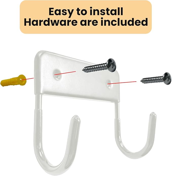 Ironing Board Hanger Wall Mount, Ironing Board Holder Organizer Wall Rack for Laundry Rooms Space-Saving Storage Rack Hanging Shelf Hanger (White)